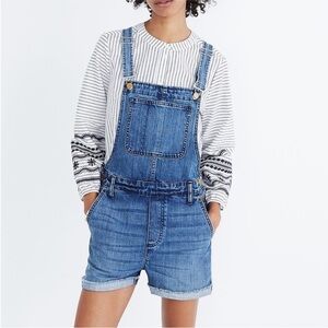 Blue Denim Short Overalls - Women Jeans